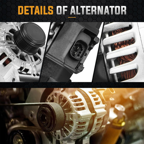 New Alternator for Chevrolet Equinox 2.4L 2010-2017, Buick Regal 2.0L 2011-2013 / 2.4L 2012-2017, GMC Terrain 2.4L 2010-2017, Saab 9-5 2.0L 2011 - TG12C066 TG12C176 95515960