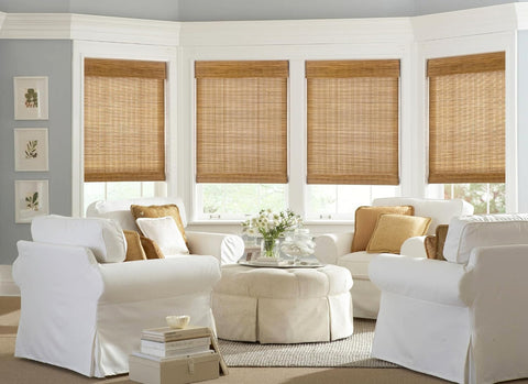 LazBlinds No Drill Bamboo Roman Shades, 31x64, Ceylon Light Russet
