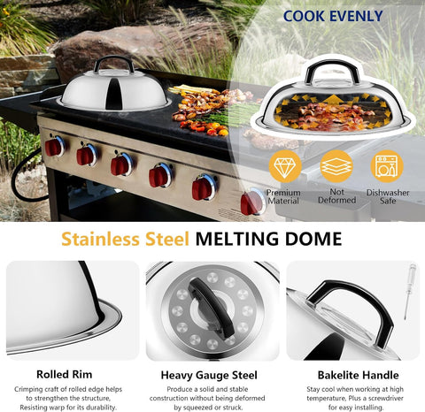 15-Piece Griddle Accessories Kit for Blackstone – Smash Burger Press, Spatula & Basting Cover