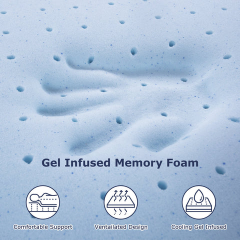 Bedstory 3" Gel Memory Foam Mattress Topper - King -Open box