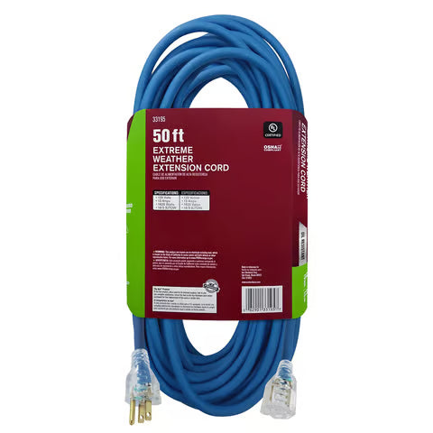 Ace Outdoor 50 Ft. Extension Cord 16/3 SJOW – Blue