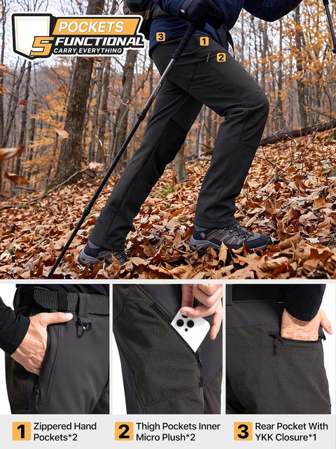 FREE SOLDIER Men’s Fleece Lined Softshell Pants – Size 36