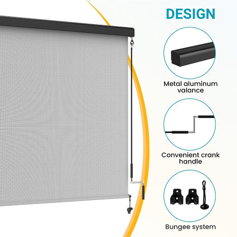 10'W x 8'H Integrated Roller Shades, Patio Sun Shade for Privacy Protection  Size: 120"W x 96"H