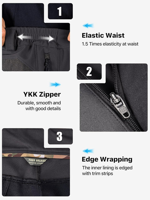 FREE SOLDIER Men’s Fleece Lined Softshell Pants – Size 36