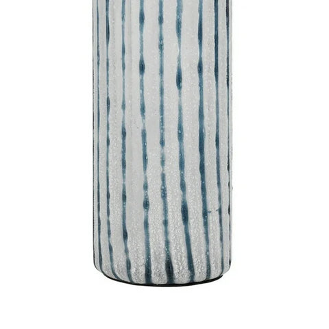 30 in. Glass Table Lamp with Striped Bottle Base and Dimmer in Blue by Cal Lighting