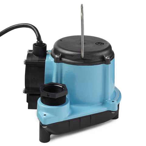 Little Giant 1/3 HP 2,760 GPH Cast Iron Diaphragm Switch Submersible Sump Pump, 10 Ft Cord