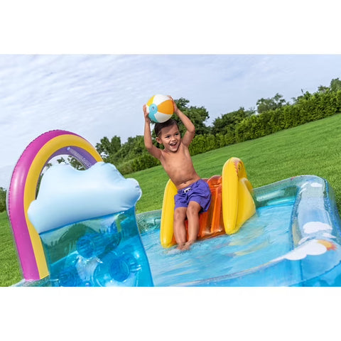 Bestway H2OGO! Inflatable Water Play Center with Slide & Sprinkler Arch, Multi