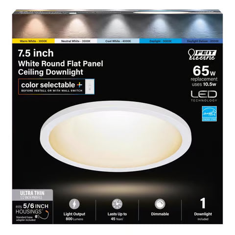 Feit EDGELIT 7.5" Frost Warm White Aluminum LED Retrofit Recessed Light – 10.5W