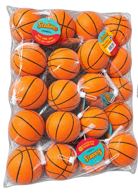 Squish-Eez Jumbo Sports 4" Basketball Scented Slow Rising Squishy Toy – 20 Count