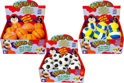 Squish-Eez Jumbo Sports 4" Basketball Scented Slow Rising Squishy Toy – 18 Count PDQ