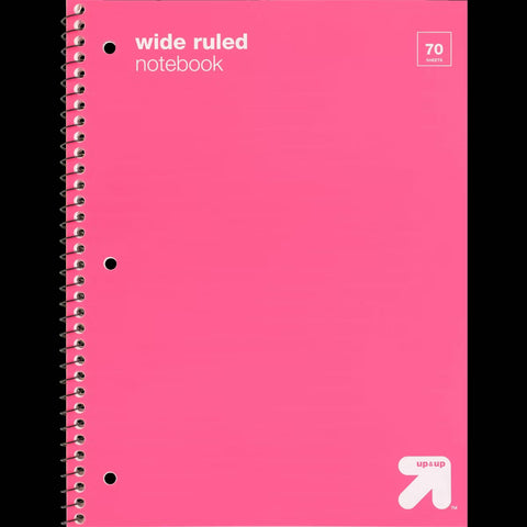 Bulk School Supply Bundle - 18 Pink Wide Ruled Notebooks + 4 1½-Inch D-Ring Binders