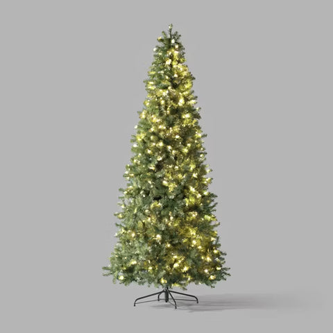 9' Alberta Spruce LED Pre-Lit Artificial Christmas Tree Power Pole and Foot Pedal Bicolor Lights - Wondershop™