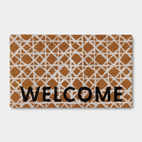 Threshold™ Welcome Rectangle Outdoor Door Mat, White, 18" x 30"