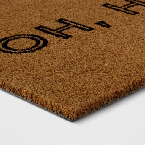 1'4"x2'4" Oh Hello Rectangular Outdoor Doormat Black - Room Essentials™