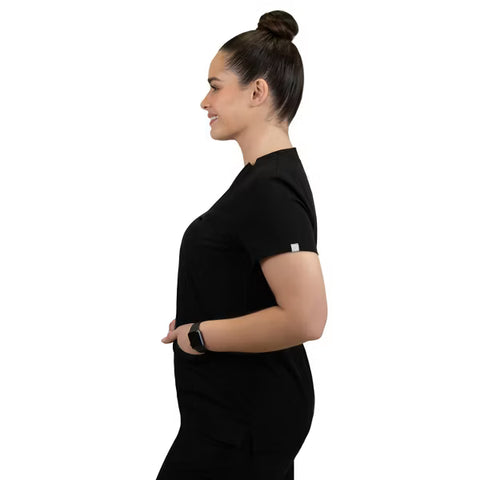 Aura Women's Classic Scrub Top - Black, Large