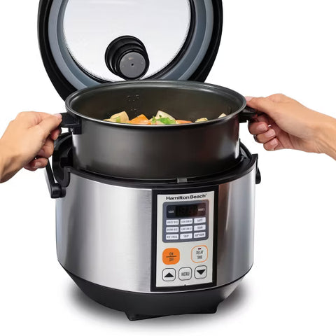 Hamilton Beach 9-in-1 Multicooker with Glass Lid, Black