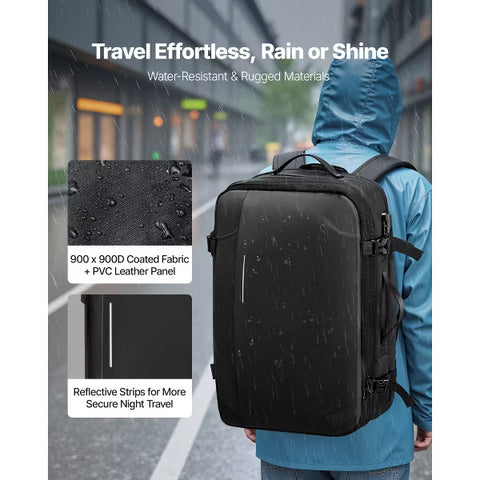 VEVOR Vacuum Travel Backpack, 65L, Expandable Vacuum Seal Compression Travel Backpack, with TSA-Approved Lock, Black (NO PUMP)