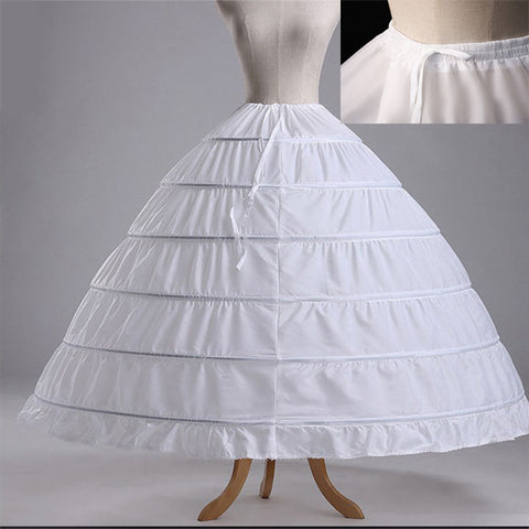 6-Hoop Steel Ring Petticoat – Adjustable Wedding Dress Underskirt | Performance Costume Crinoline