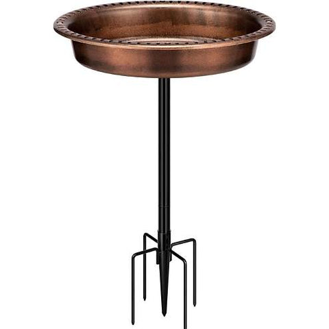 Ebern Designs Polyresin Oval Bird Bath Bowl with Solar Fountain