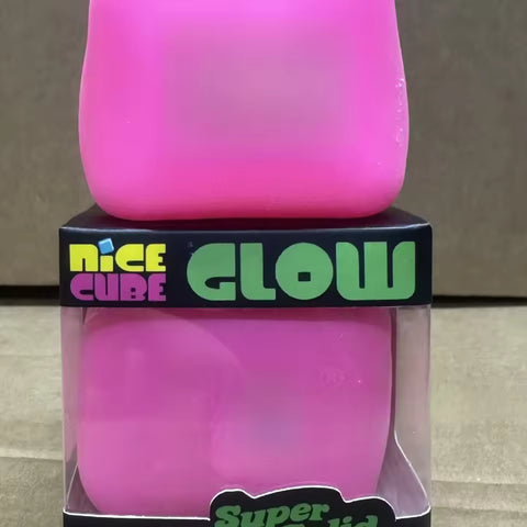 Schylling NeeDoh Nice Cube Glow-in-the-Dark Squishy Stress Toy