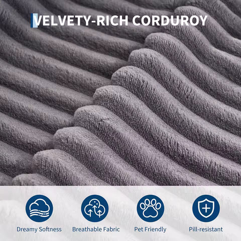 45-Inch Corduroy Cloud Chaise Lounge Sofa