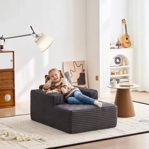 45-Inch Corduroy Cloud Chaise Lounge Sofa
