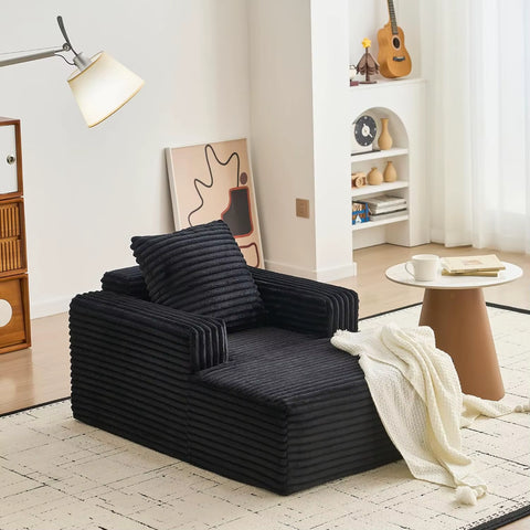 45-Inch Corduroy Cloud Chaise Lounge Sofa