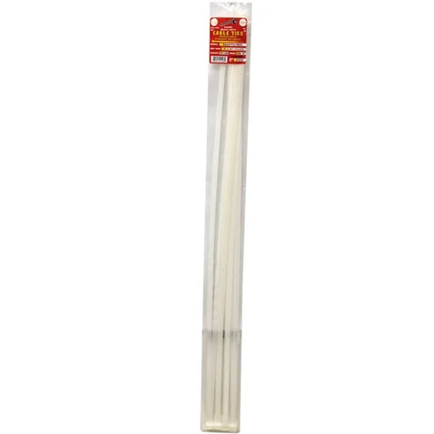 Tool City 40" White Cable Ties – 10-Pack