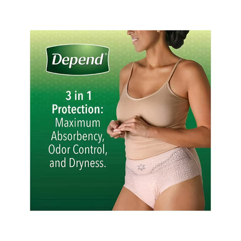 Depend Fresh Protection Adult Incontinence Underwear for Women, Small - Blush, 92 ct.