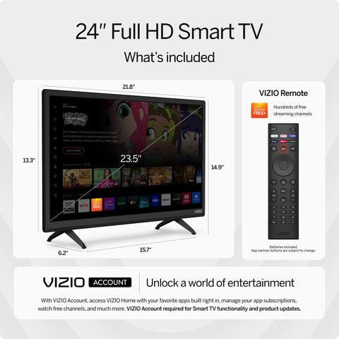 VIZIO 24" Class D-Series FHD LED Smart TV D24f-J09
