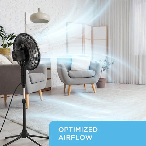 Airtek 16" Oscillating Pedestal Fan – Adjustable Height, Wide Area Oscillation