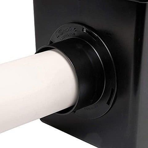 NDS 12-Inch Square Catch Basin Drain Kit with Grate, 2 Adapters & Outlet Plug – Black