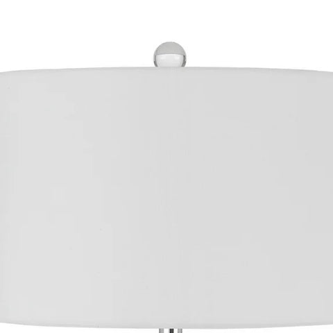 30 in. Glass Table Lamp with Striped Bottle Base and Dimmer in Blue by Cal Lighting