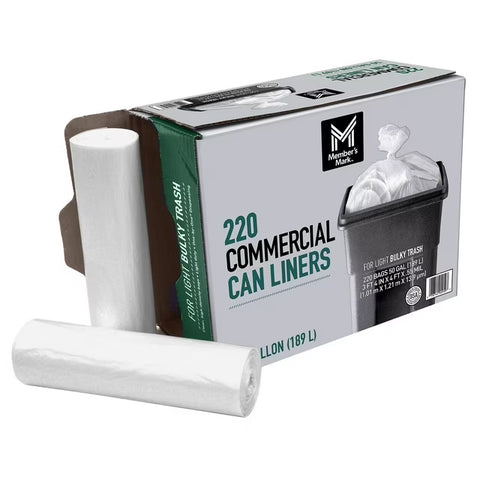 Member's Mark Commercial Can Liners, 220 Count