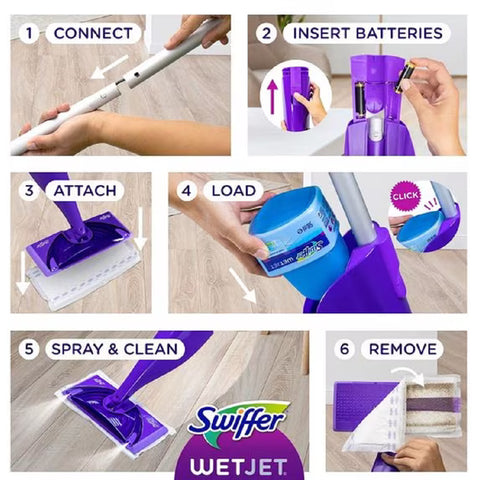 Swiffer WetJet Refill Pack, Lavender, 32 Pads + 2 Bottles