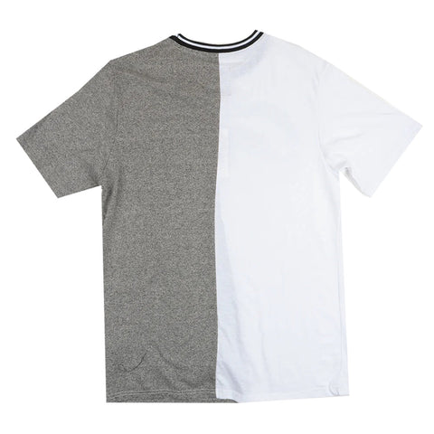 Ecko Unltd Men's Split Stitched Panel Short Sleeve T-Shirt – White/Grey