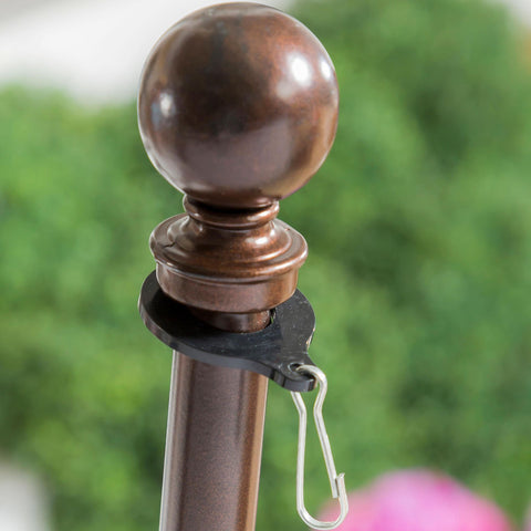 Evergreen Flag Bronze Extendable House Flag Pole – 35–60", Weather-Safe Iron, Two Ring Clips