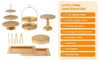 ROVSUN 10-Piece Cupcake Stand Set for Parties, Weddings & Dessert Tables