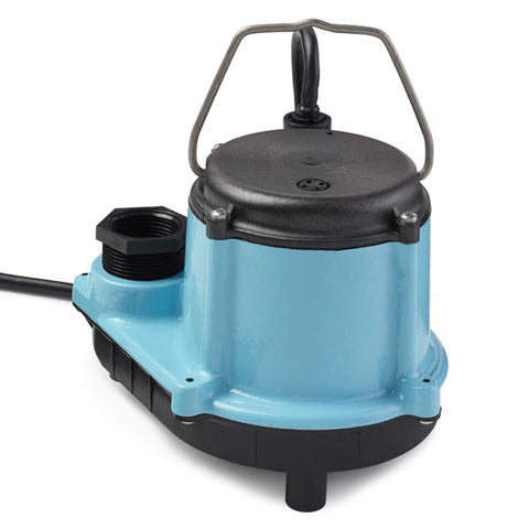 Little Giant 1/3 HP 2,760 GPH Cast Iron Diaphragm Switch Submersible Sump Pump, 10 Ft Cord