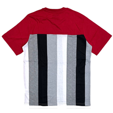 Reseller Pack of 6 – Ecko Unltd Men's Vertical Striped Puff Print Logo Short Sleeve T-Shirt – True Red