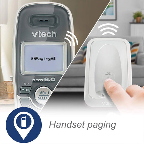 VTech CS6124 DECT 6.0 Cordless Phone with Answering System and Caller ID/Call Waiting – White