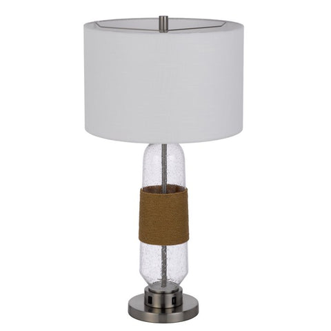 Everett 32.5" Height Table Lamp with Accents - Glass, Burlap