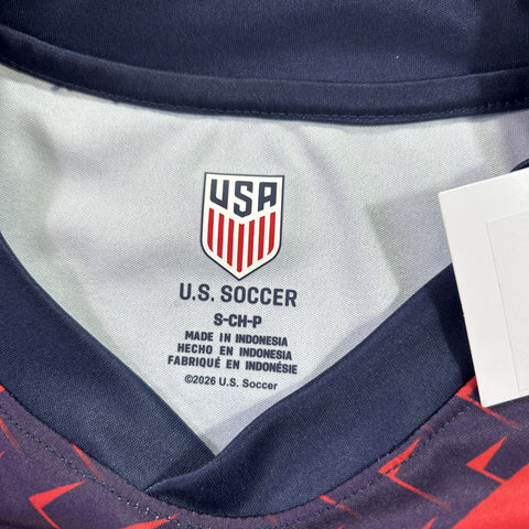 USA Soccer Jersey Shirt Blue Red U.S. Soccer Crest Graphic Tee Adult
