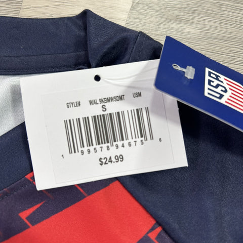 USA Soccer Jersey Shirt Blue Red U.S. Soccer Crest Graphic Tee Adult