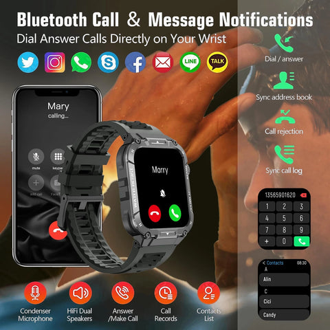 Hvlgmrc Smart Watch – Full Touch Screen Fitness Tracker (Black)