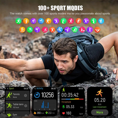 Hvlgmrc Smart Watch – Full Touch Screen Fitness Tracker (Black)