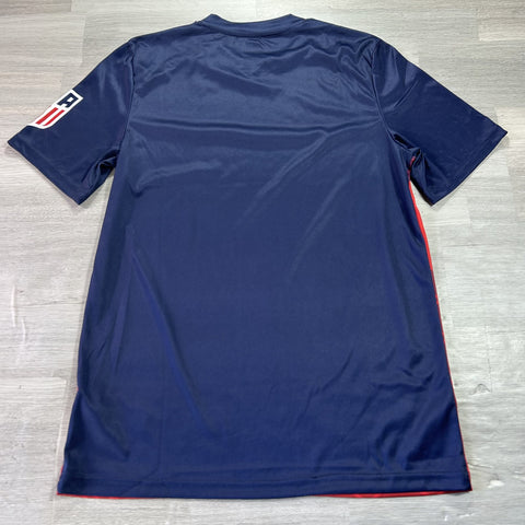 USA Soccer Jersey Shirt Blue Red U.S. Soccer Crest Graphic Tee Adult