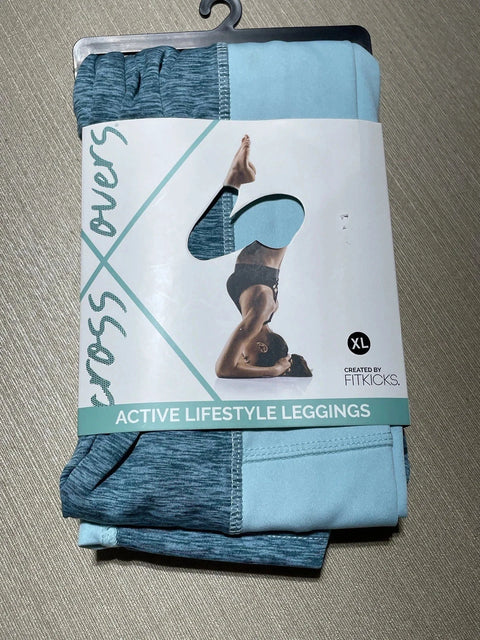 FITKICKS Women's Crossover Legging Colorblock, Active Lifestyle Leggings