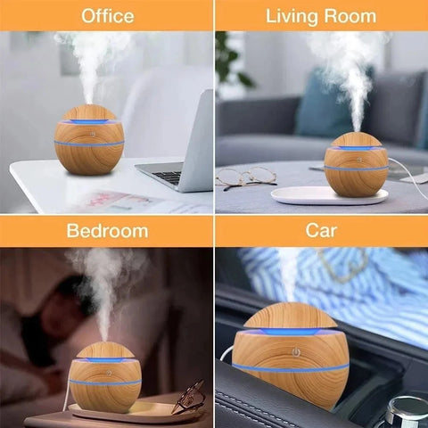 Ultrasonic Aroma Humidifier with color changing LED