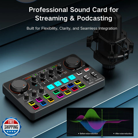HOSONGIN Audio Interface for Beginners - Streaming Podcast Mixer